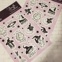 Witchy Black and White Sticker Sheet