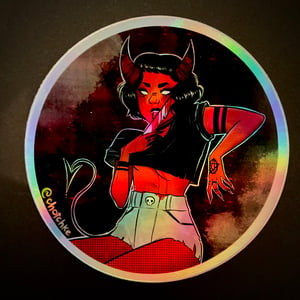 heaven//hell holographic stickers