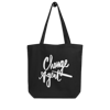 Change Agent White Script Eco Tote Bag 