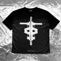 Image 1 of TERROR VISION - Tech9cross black tee (with 3M reflective embroidery logo patch)