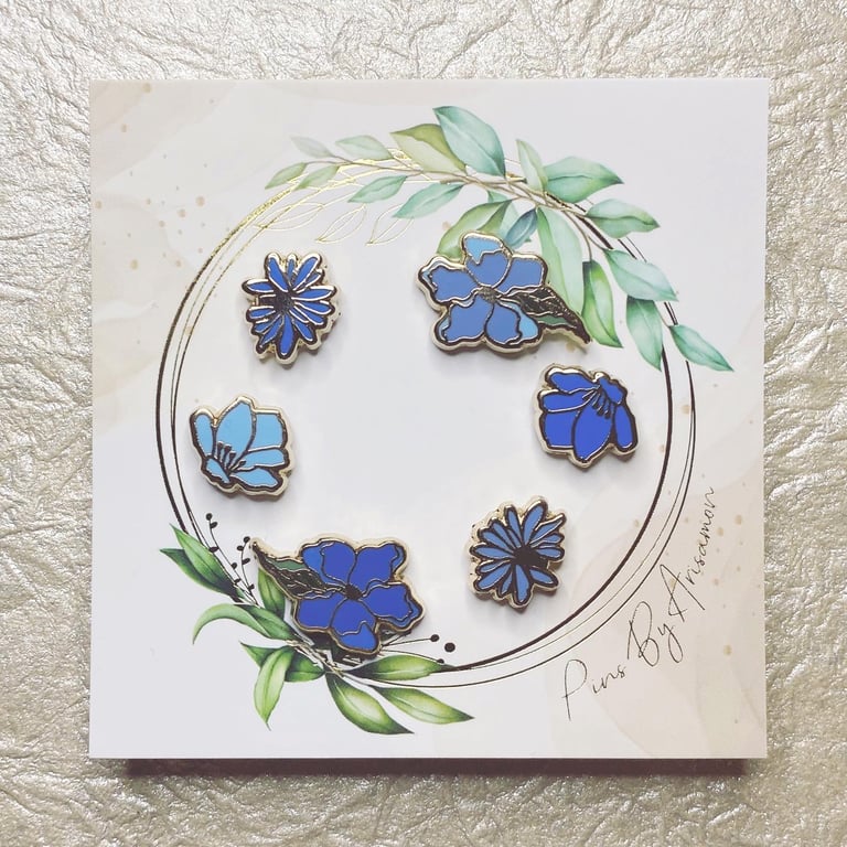 Mini Flower Set of 6 - Blue