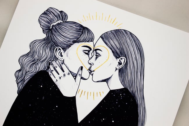 Falling in Love – FineArt Print A4 / Gold / limitiert