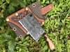 Brown Mini Cleaver Damascus feather pattern