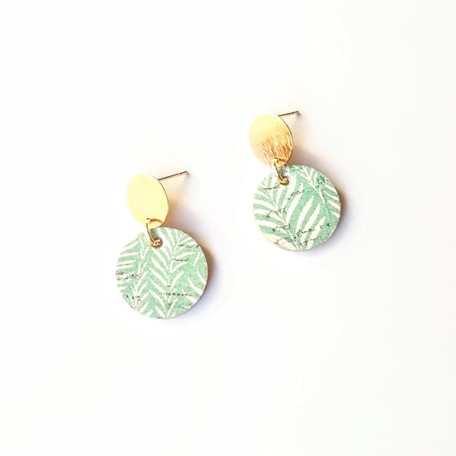 Grenada Cork + Leather Stud Earrings 