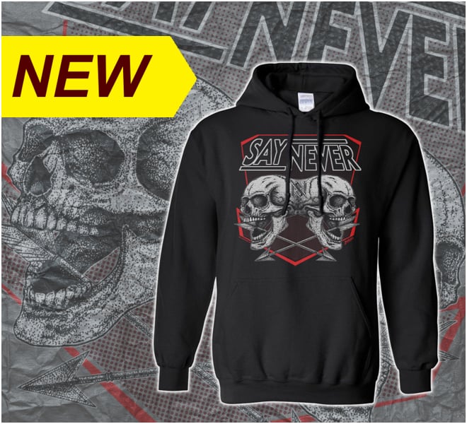 Image of ADULT SAY NEVER "DOUBLE SKULL" Hoodie  S,M,L,XL,2XL,3XL,4XL,5XL