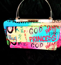 Image 4 of Blue Colorful Graffiti Clutch