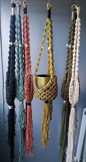 Macramé plant hanger in kiwi colour 