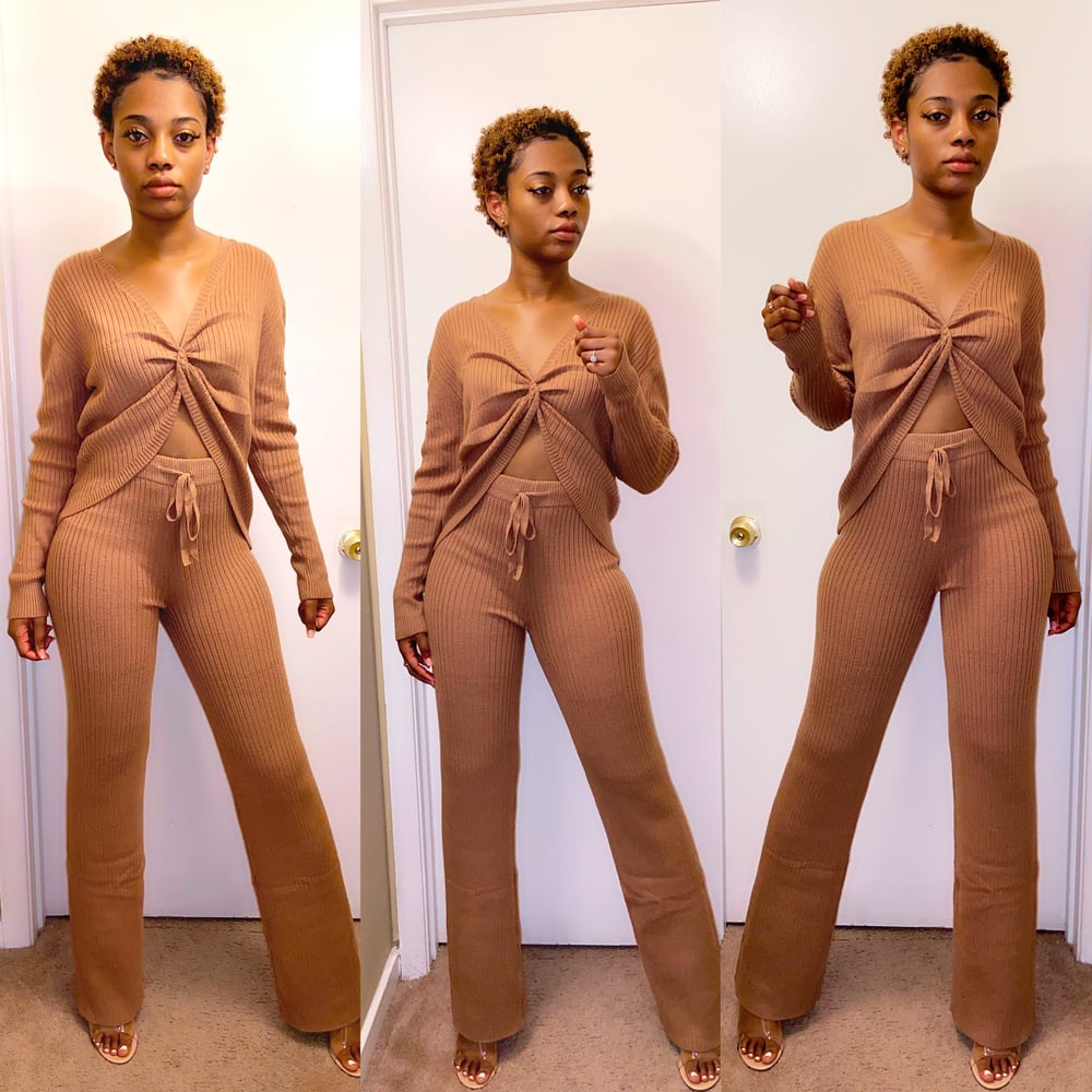 Image of "All About Me" Knit 2 Pc Set ( Mocha )