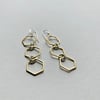 HEX earrings: brass with sterling silver
