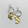 FERN: brass and handforged sterling earrings