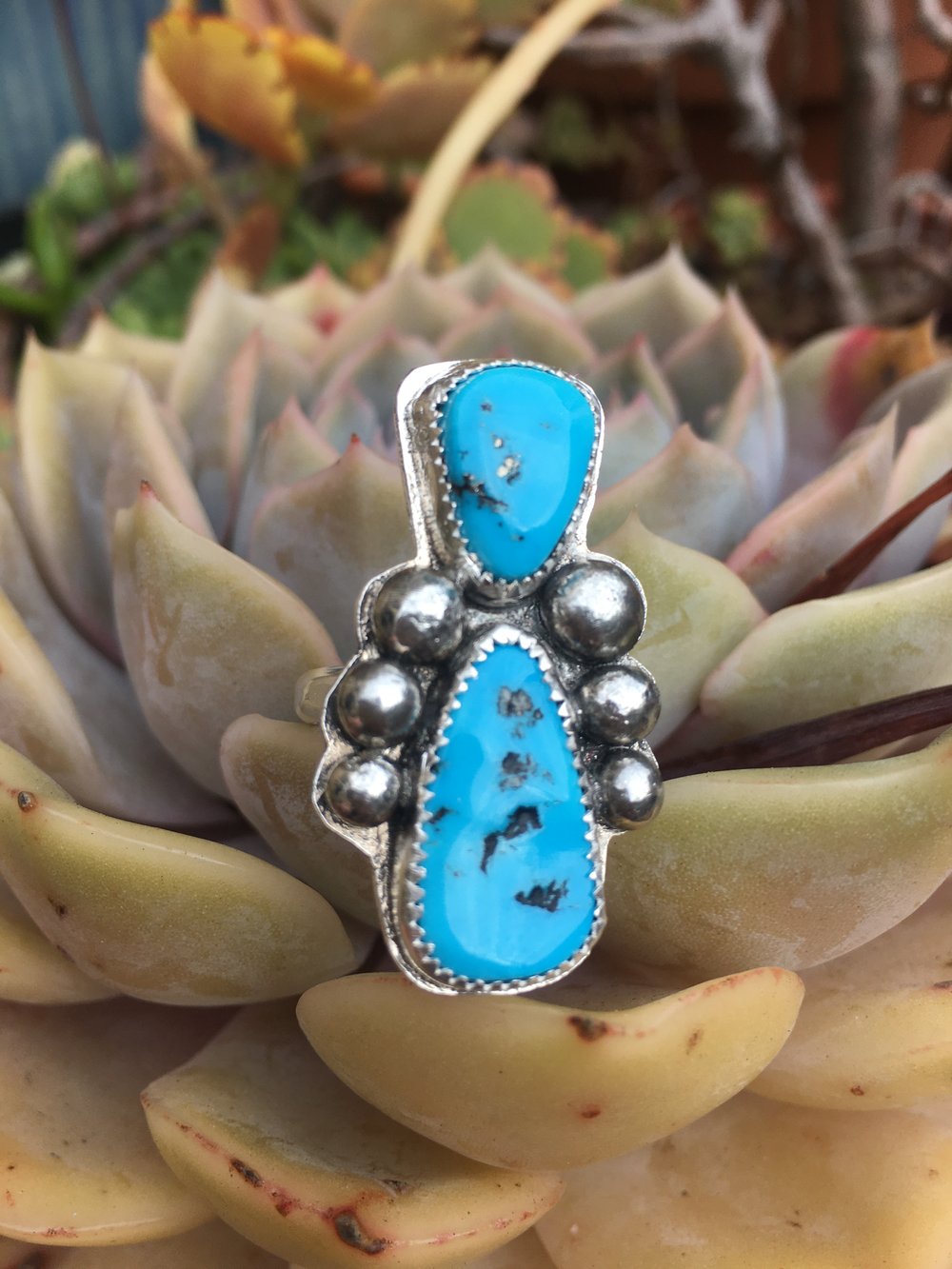 Image of Double Sleeping Beauty Turquoise & Silver 