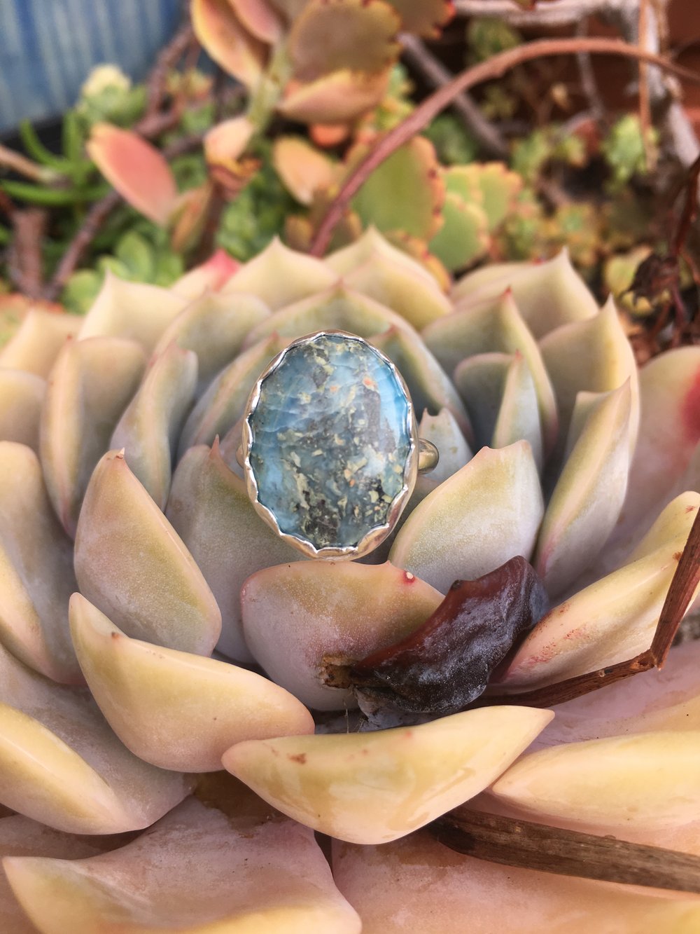 Image of Vintage Oval Turquoise & Silver 