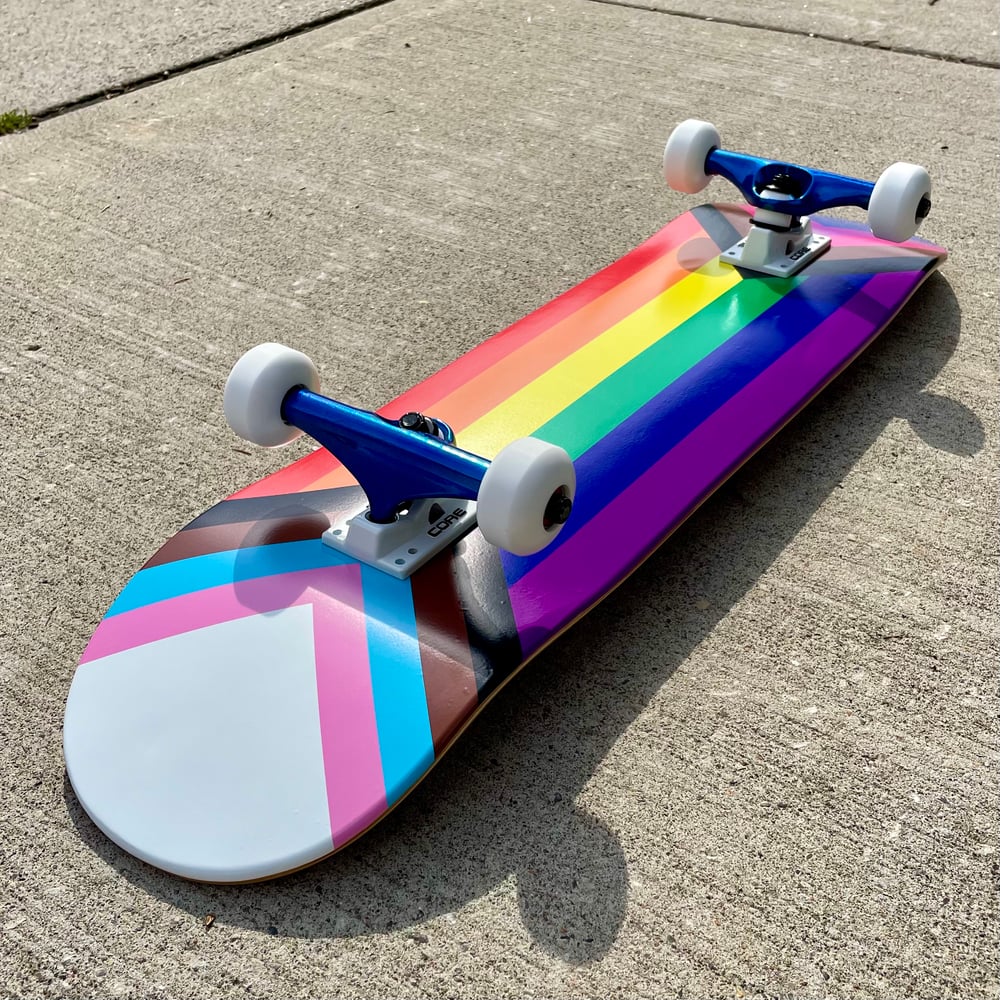 Image of Progress Pride Flag Skateboard