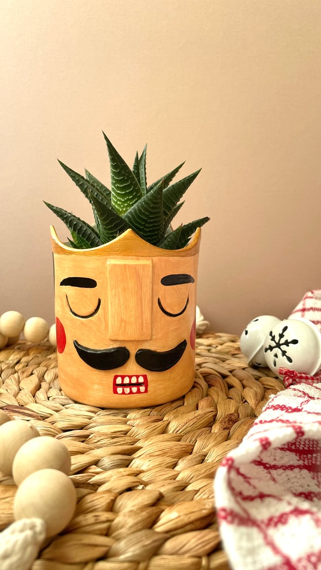 Nutcracker Christmas Face Pot