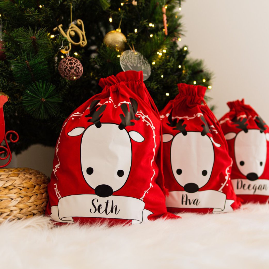 Image of Personalised Christmas Santa Sack - Reindeer Name