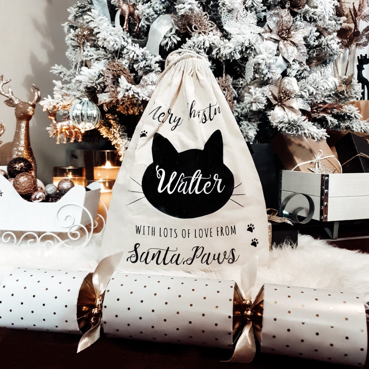 Image of Personalised Christmas Santa Sack - For Your Cat