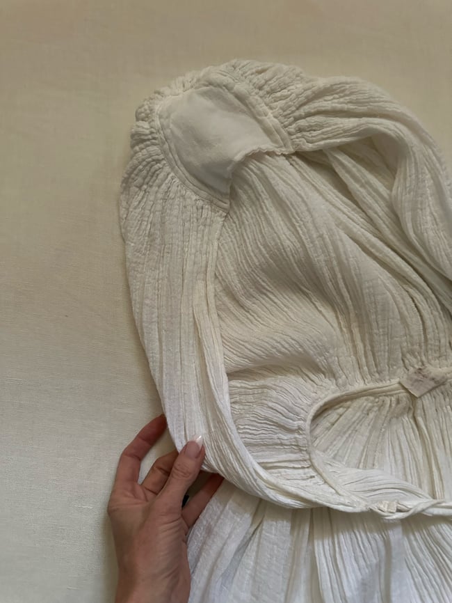 late 60s early 1970s gauze caftan maxi dress with hood