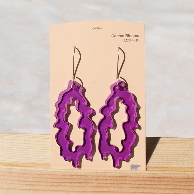 Violet Thin Acrylic Drip Earrings