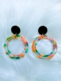 Image 1 of Multicolor Double Hoop Earrings