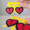 Cœurs brisés, Boucles d'oreilles en papier   ̶3̶0̶€̶