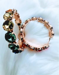 Image 2 of Rhinestone Large Multicolor Hoop Earrings