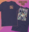 DEVIL’S HORN DOUBLE PRINTED BAND TEES (GREY / LILAC)