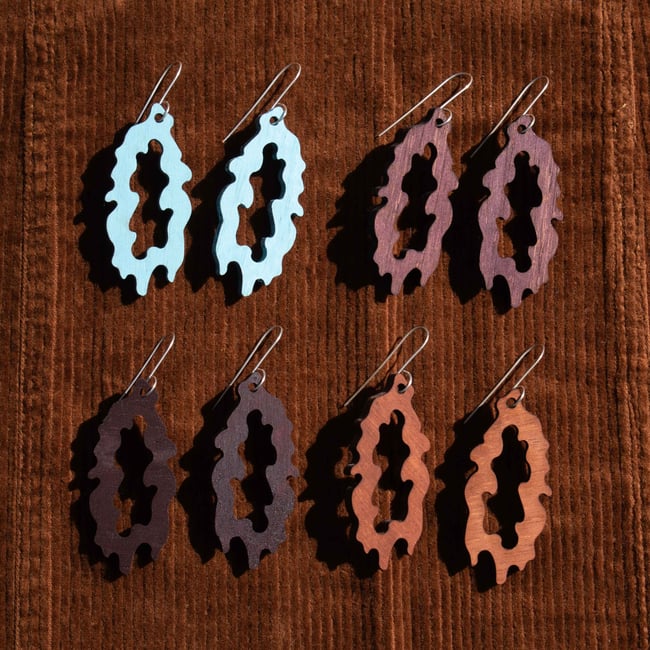Wood Drip Earrings