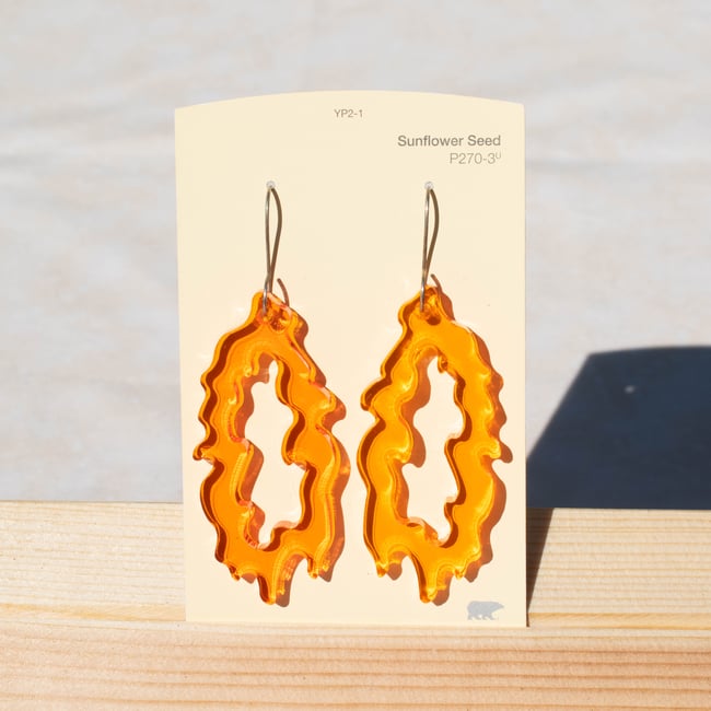 Orange Thick Acrylic Drip Earrings