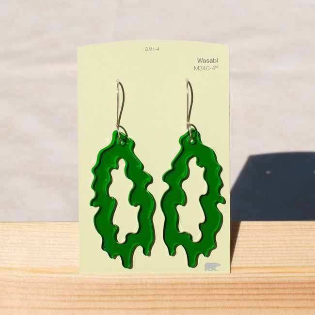 Green Acrylic Drip Earrings