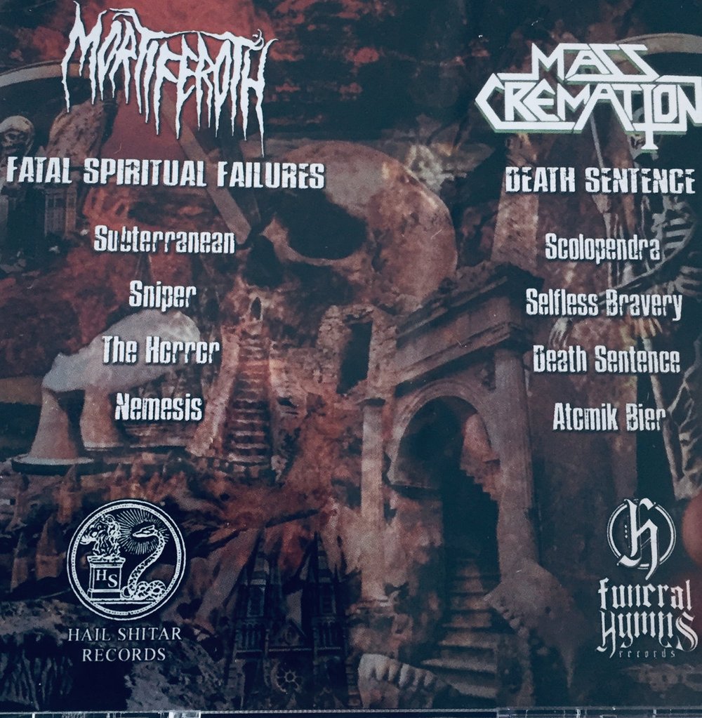 MORTIFEROTH / MASS CREMATION - "The Collapse" Spilt CD