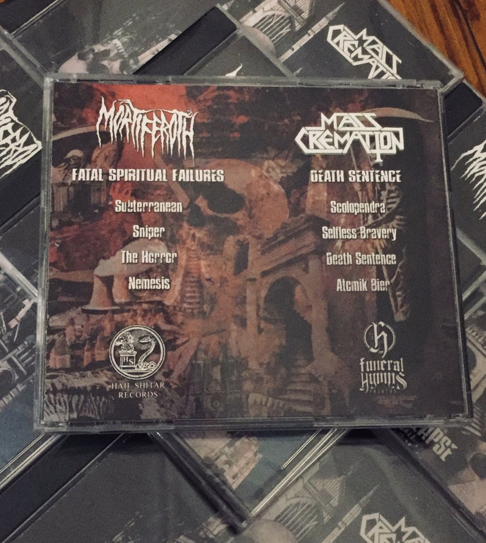 MORTIFEROTH / MASS CREMATION - "The Collapse" Spilt CD