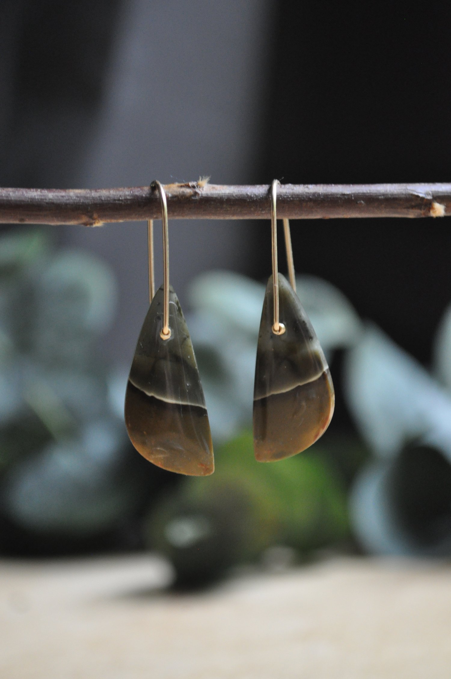 Image of One of a Kind Polychrome Jasper Dangles - Rounded Triangles