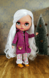 Coat for pullip and blythe with articulated body. Magenta or chocolate