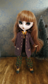 Coat for pullip and blythe with articulated body. Magenta or chocolate
