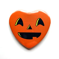 Image 1 of Jack O Lantern - Heart Shaped Button/ Magnet