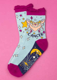 Image 1 of Zodiac Crew Socks Cancer