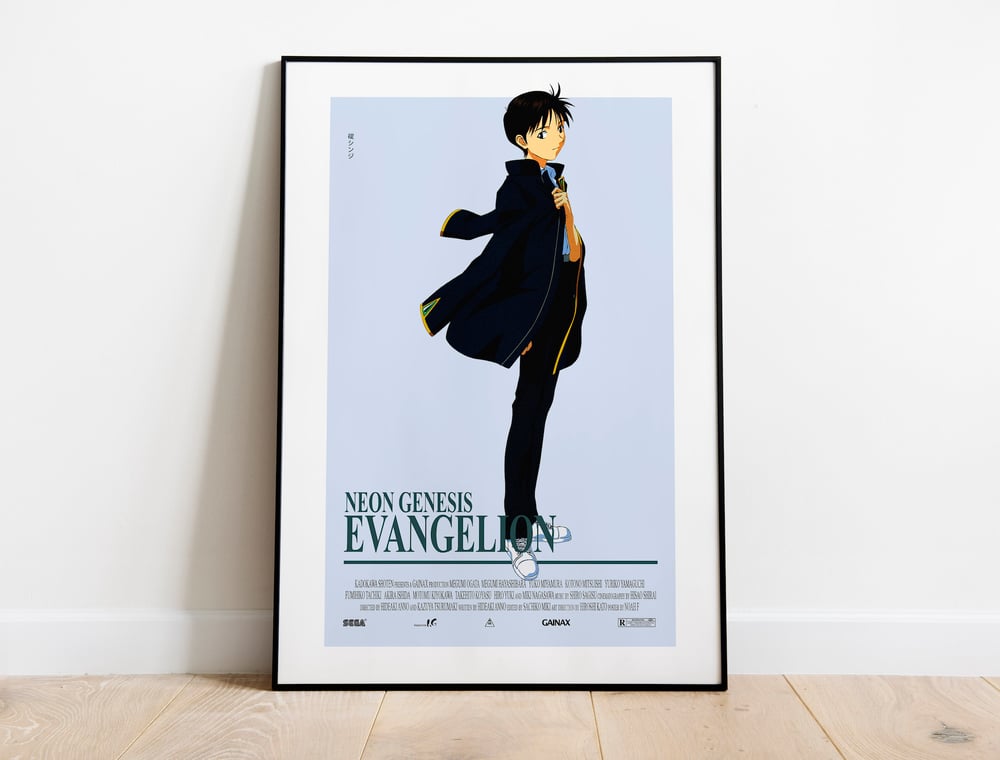 Shinji Ikari - Neon Genesis Evangelion, Cyberpunk Anime Poster