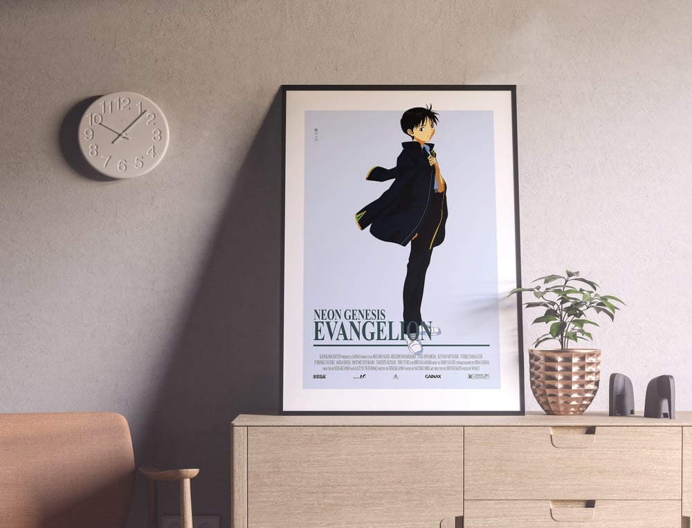 Shinji Ikari - Neon Genesis Evangelion, Cyberpunk Anime Poster