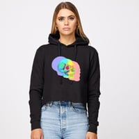 Happy Goth Crop Hoodie in Black 