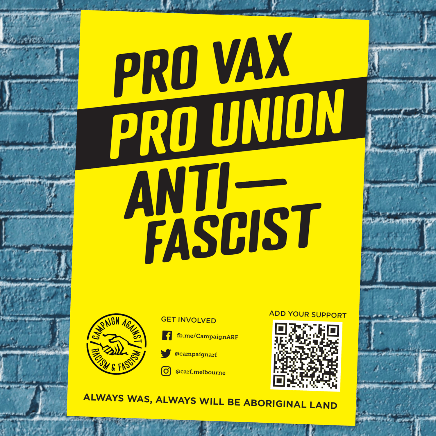 Image of Pro Vax, Pro Union, Anti-Fascist poster pack (Design 1)