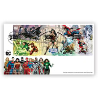 Image 2 of DC COLLECTION STAMP SHEET SOUVENIR (Justice League) - SIGNED with REMARQUE Option