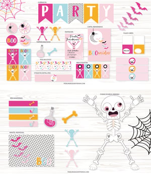 Kit Imprimible Halloween Esqueleto