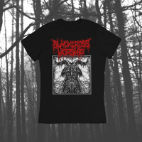 Image 2 of BLACK CROSS WORSHIP THRASH GOAT T-SHIRT