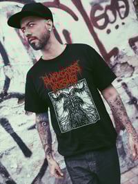 Image 3 of BLACK CROSS WORSHIP THRASH GOAT T-SHIRT