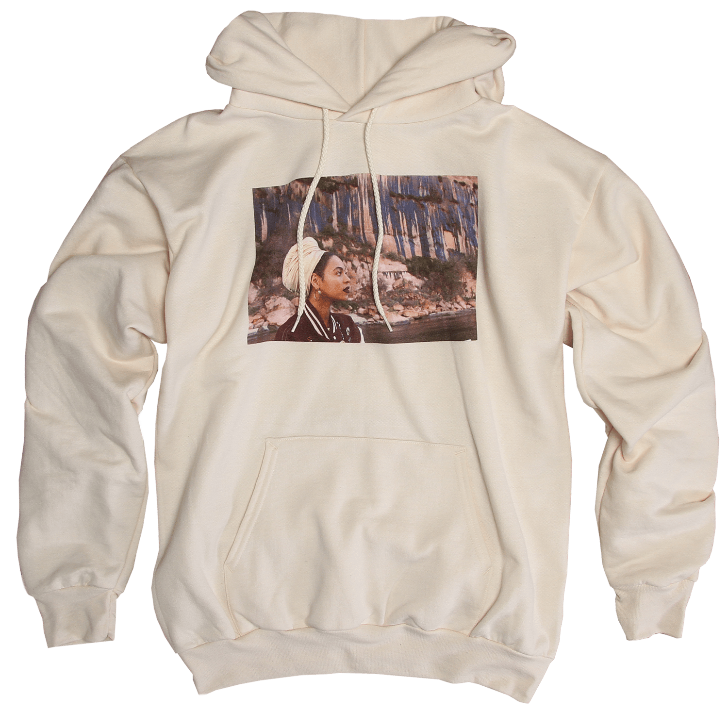 White Pullover With a printed picture