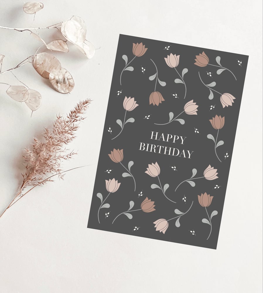 Image of Carte - Happy birthday danse des fleurs 