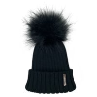 Image 2 of Black Faux Fur Pom