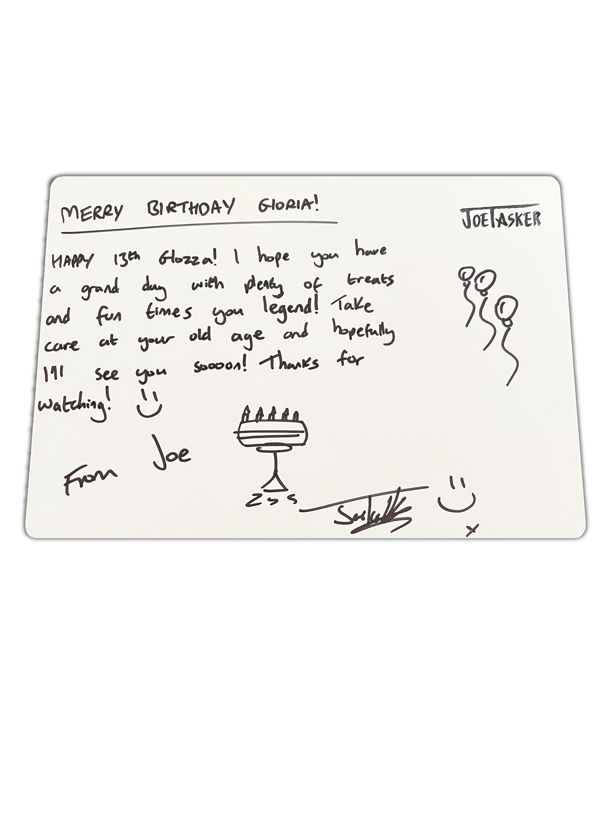 Image of Signed Personalised Card - Blue