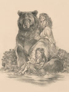 Image of Snow White, Rose Red, and This Guy Who Is Currently A Bear Somehow