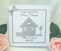 Personalised new home card, glitter new home card, house warming card